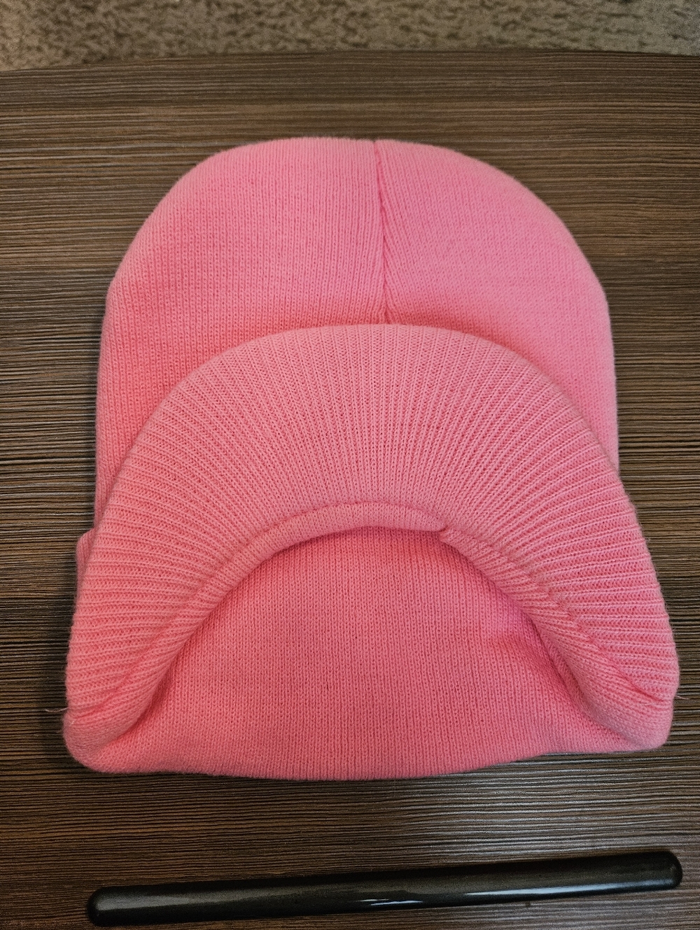 Women's Pink Knit Beanie Hat - Soft Winter Cap